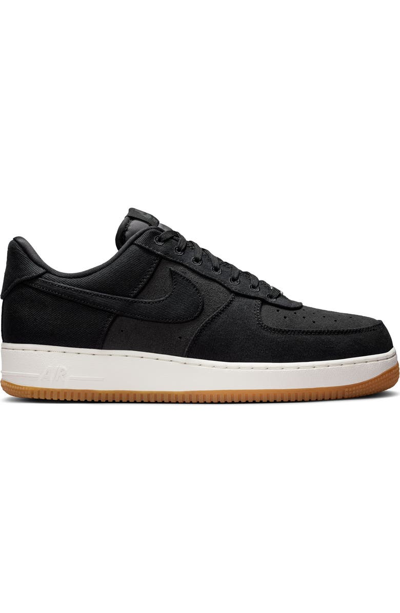 Nike Air Force 1 '07 LV8 Denim Basketball Sneaker, Alternate, color, Black/Black