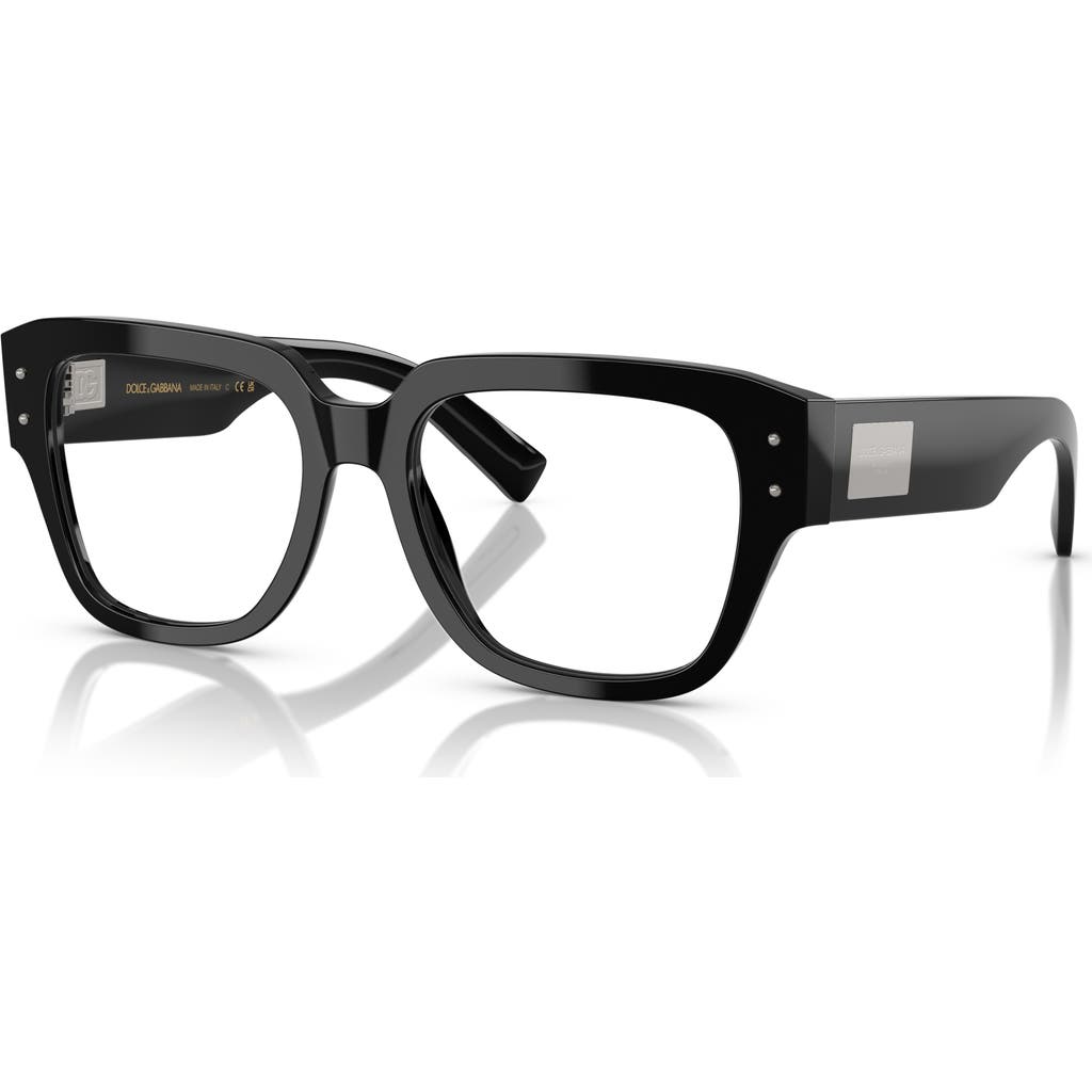 Dolce & Gabbana Dolce&gabbana 52mm Square Optical Glasses In Black