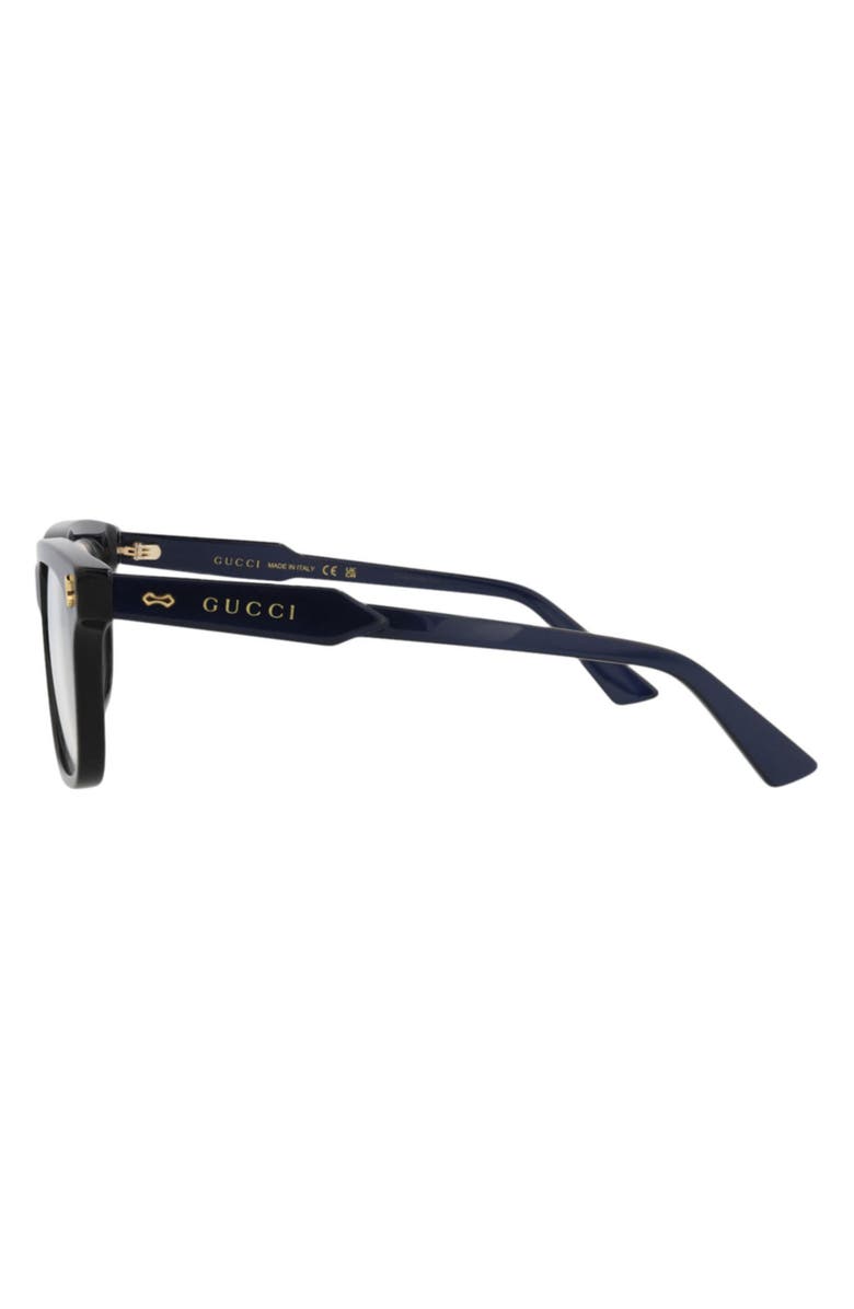 Gucci 55mm Square Sunglasses, Alternate, color, Blue Blue Transparent