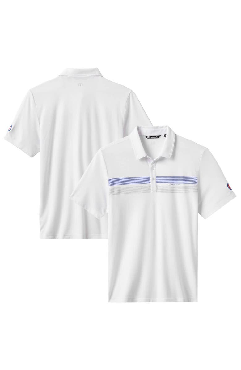 TravisMathew Men's TravisMathew White Chicago Cubs Top Recruit Tri-Blend Polo, Main, color, White