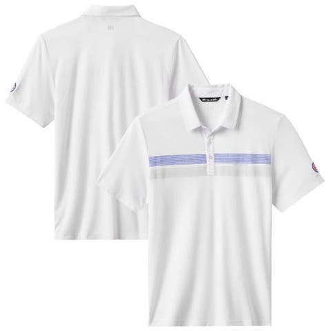 Men's TravisMathew White Chicago Cubs Top Recruit Tri-Blend Polo