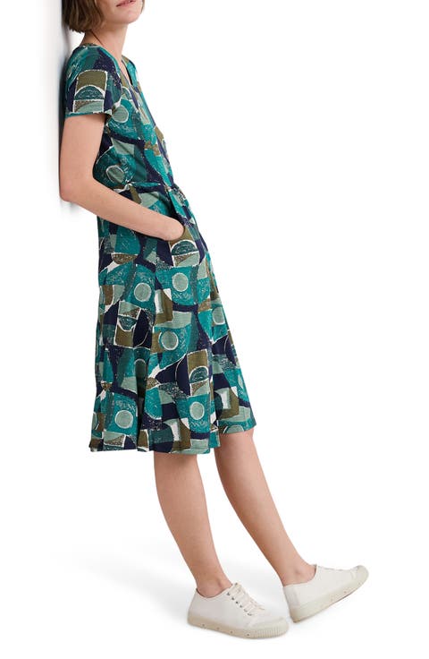 Enor Abstract Print Organic Cotton T-Shirt Dress