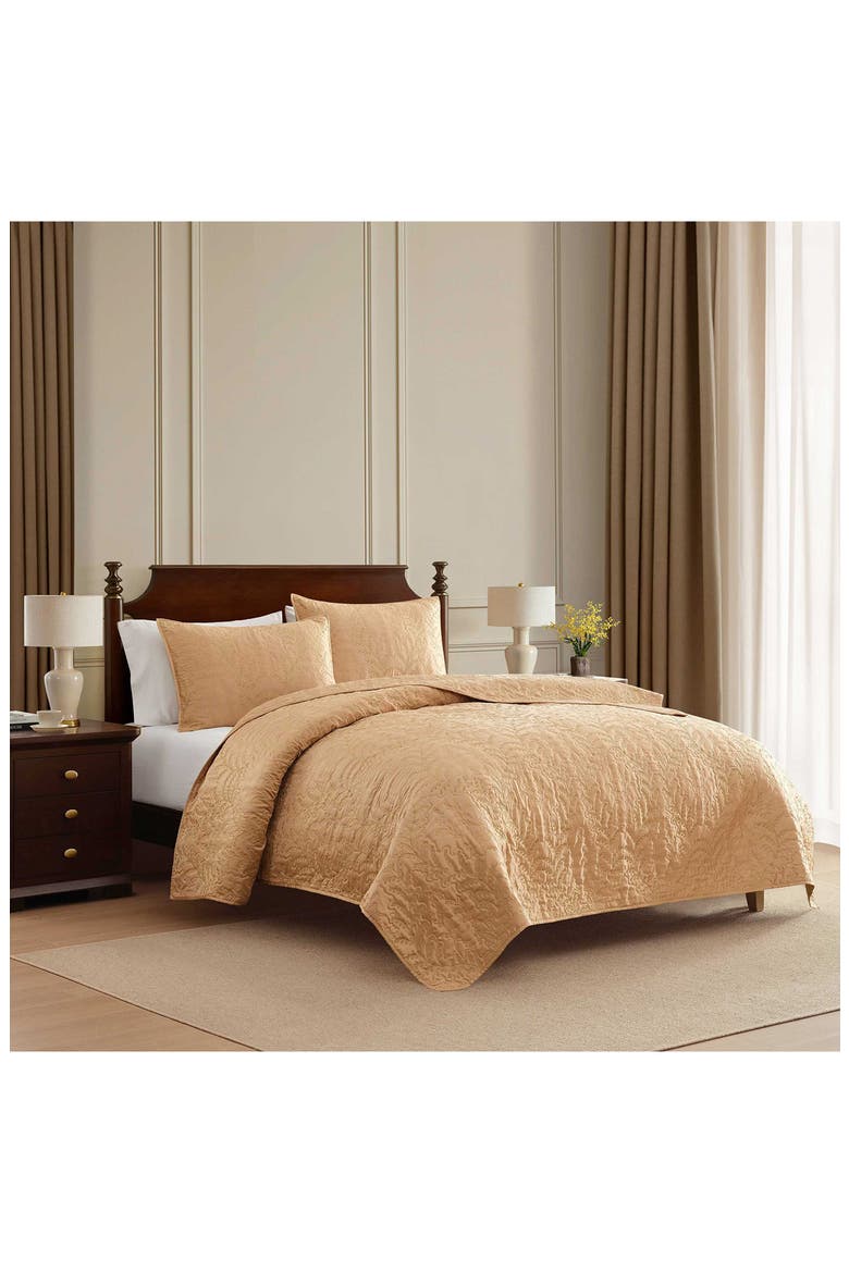Fern Embroidered Quilt Set, Alternate, color, GOLD MEDAL