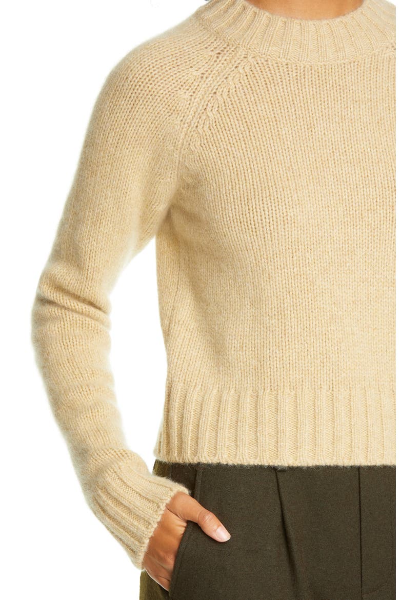 Shrunken Mock Neck Cashmere Sweater, Alternate, color, HEATHER GINGER