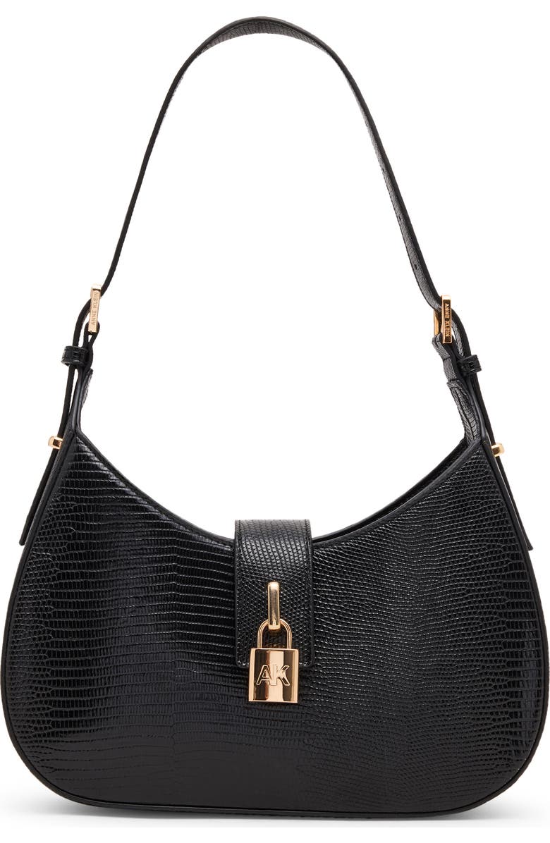 Anne Klein Curved Shoulder Bag, Main, color, Black