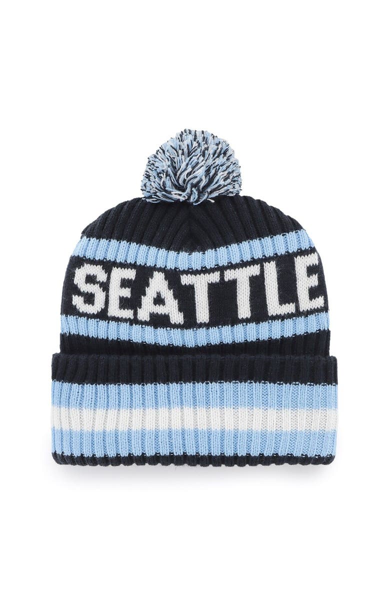 '47 Men's '47 Navy Seattle Kraken Bering Cuffed Knit Hat with Pom, Alternate, color, Navy