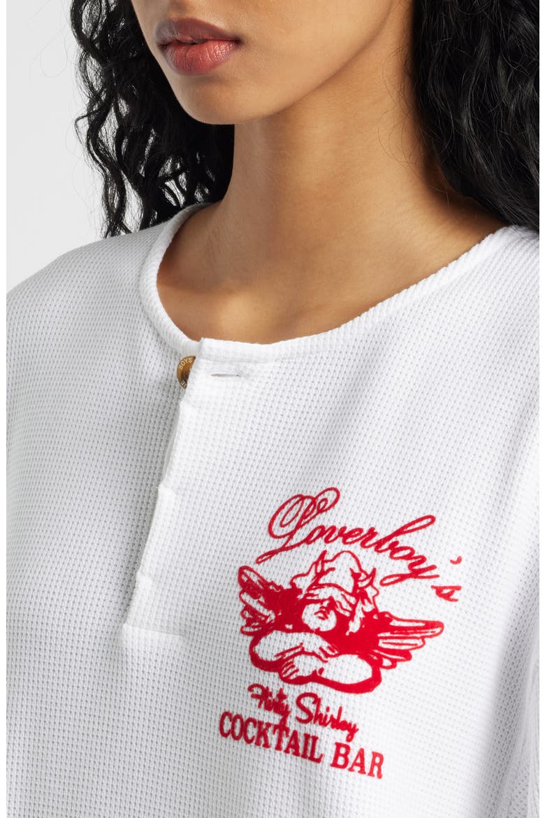 Loverboy Graphic Waffle Henley, Alternate, color, WHITE