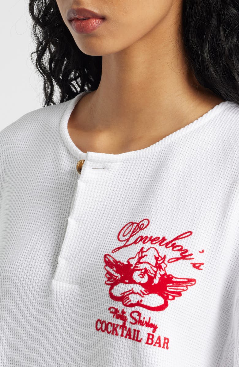 BOYS LIE Loverboy Graphic Waffle Henley, Alternate, color, White