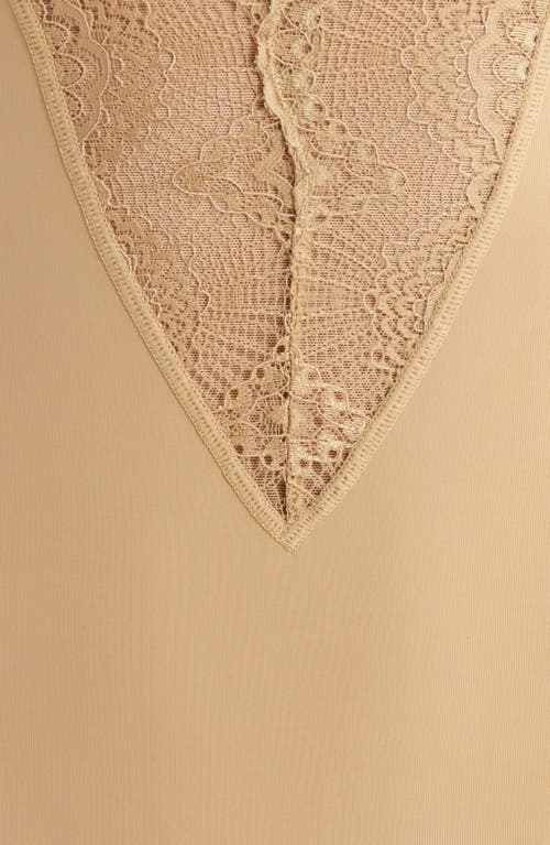 Pinsy Sculpting Lace Shapewear Bodysuit In Beige Sand