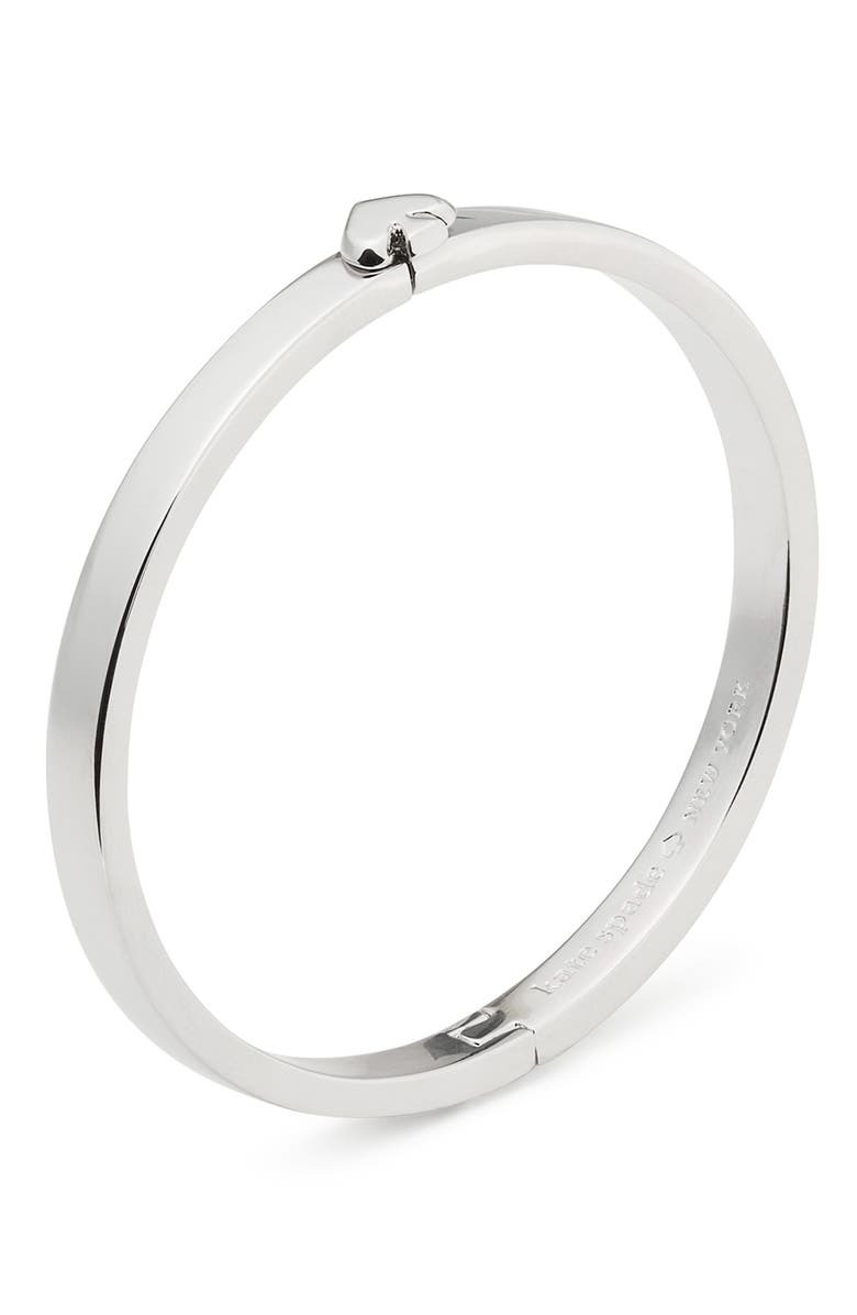 Kate Spade New York everyday spade slim bangle bracelet, Alternate, color, Silver
