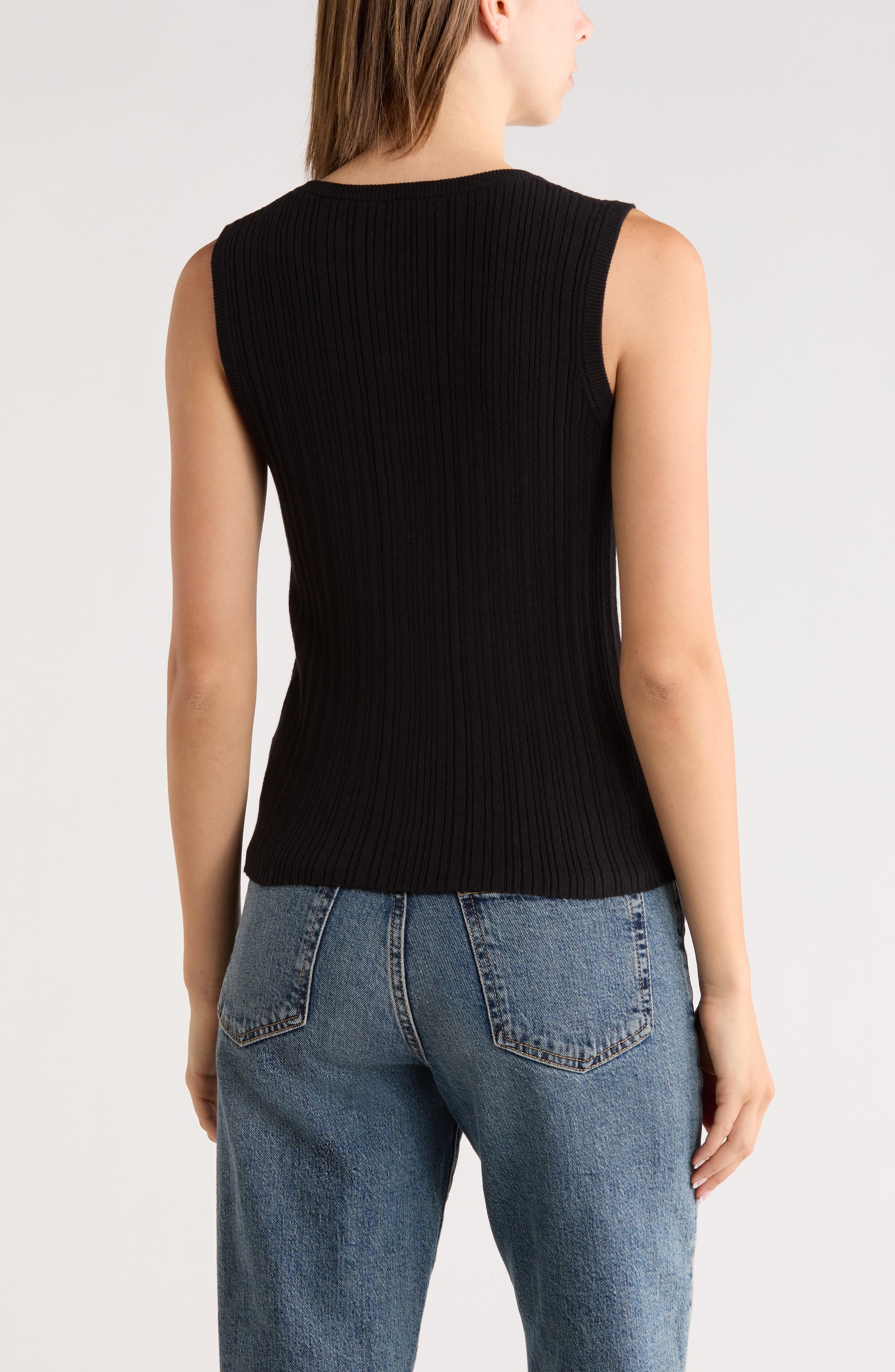 Leith Variegated Rib Sweater Tank (Women) | Nordstromrack