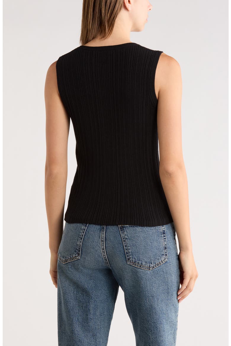 Variegated Rib Sweater Tank, Alternate, color, BLACK