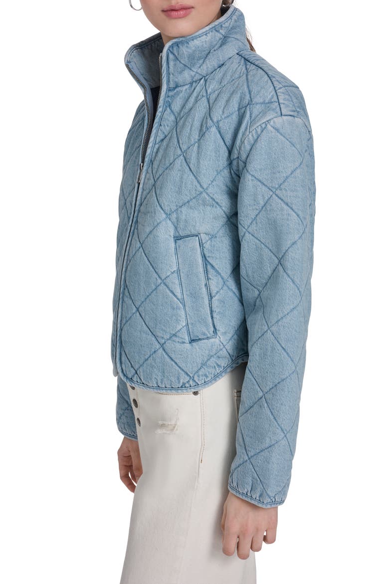 Quilted Cotton Jacket, Alternate, color, LIGHT WASH DENIM