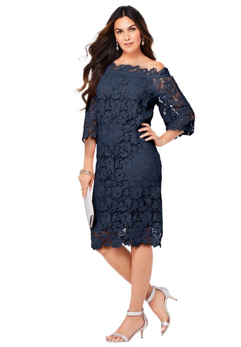 Off The Shoulder Lace Dress (Plus)