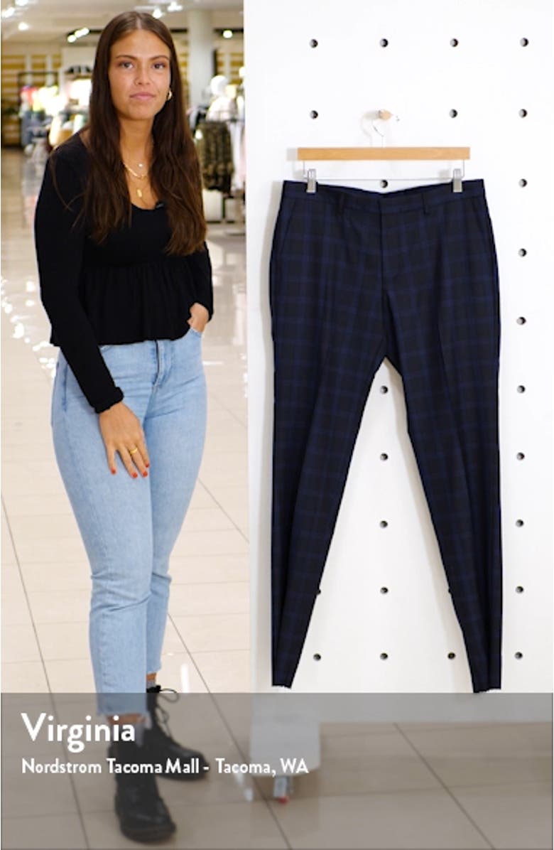 Huge Flat Front Plaid Wool Dress Pants, sales video thumbnail