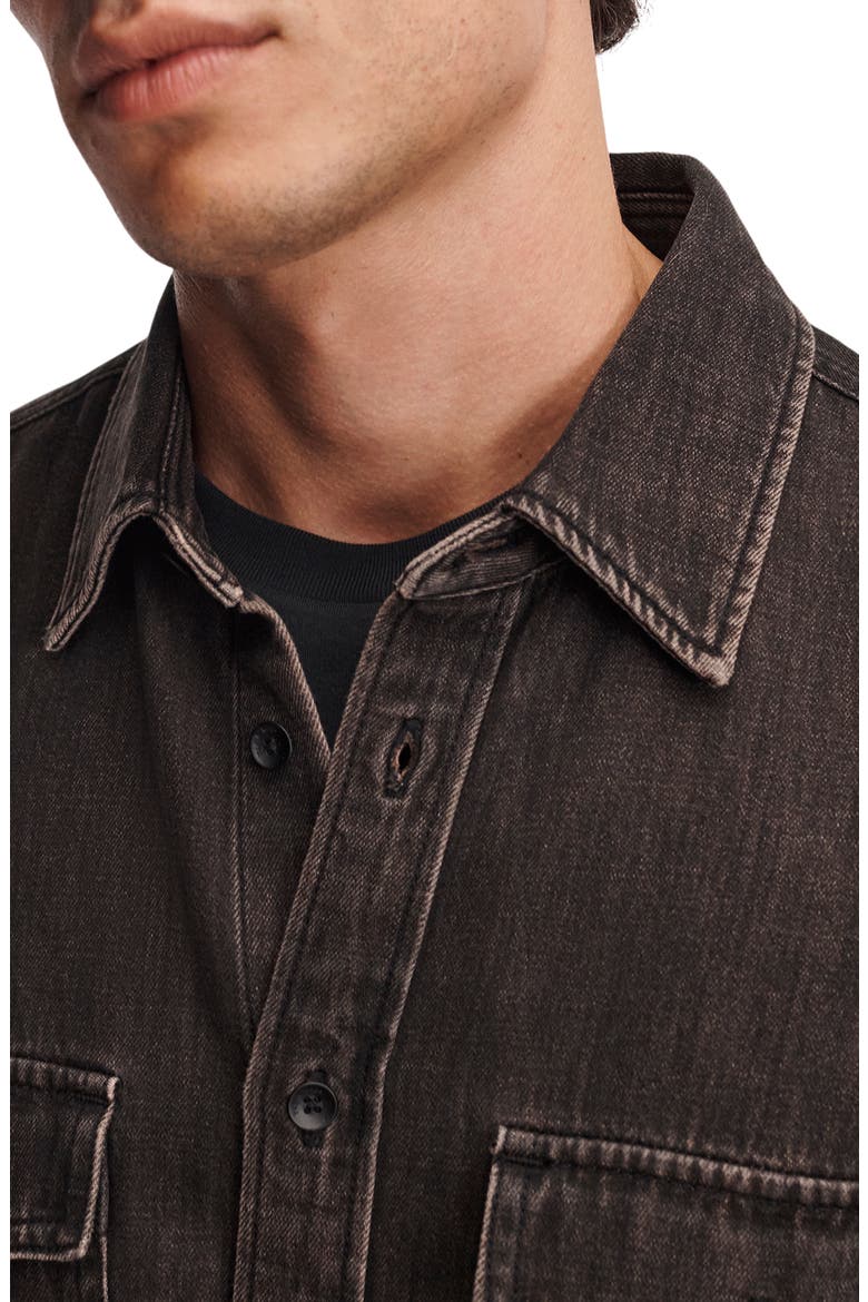 Infuse Denim CPO Shirt, Alternate, color, BROWN-BLACK