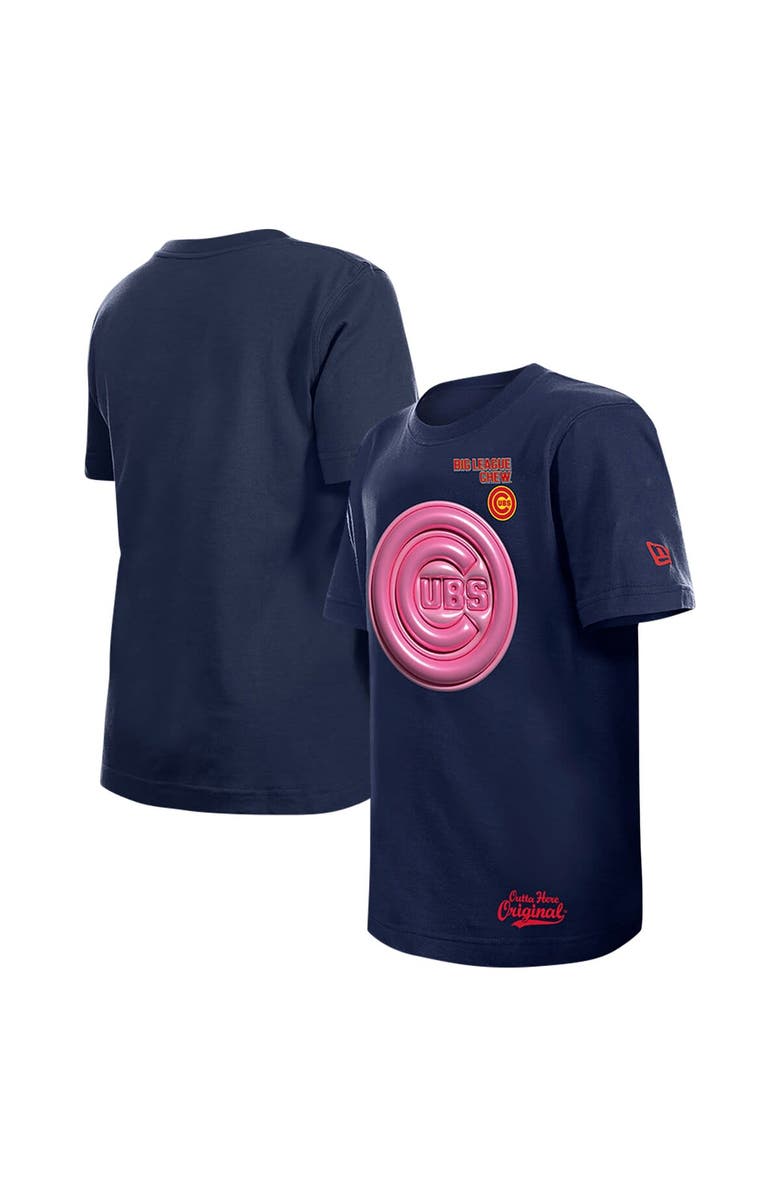 New Era x Big League Chew Youth New Era x Big League Chew Navy Chicago Cubs T-Shirt, Main, color, 