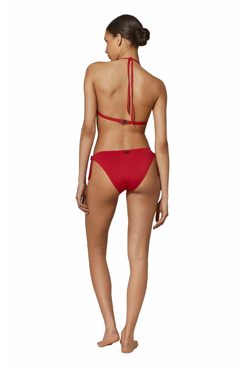 Women's Plumetis Side Tie Bikini Bottom, Alternate, color, MOULIN ROUGE
