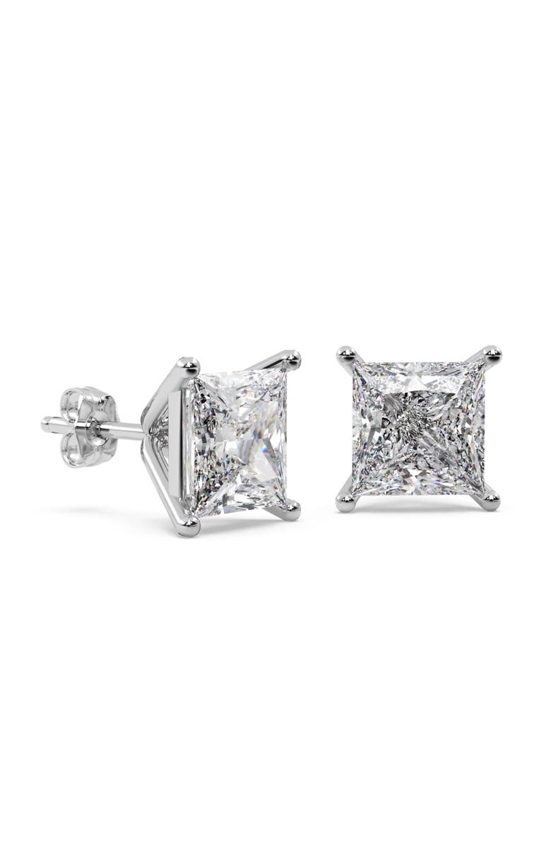 ALLUREZ Princess Diamond Stud Earrings 14kt, Alternate, color, Diamond
