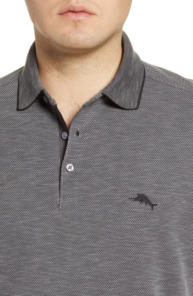 Tommy Bahama Via Verde Piqué Polo, Alternate, color, Black