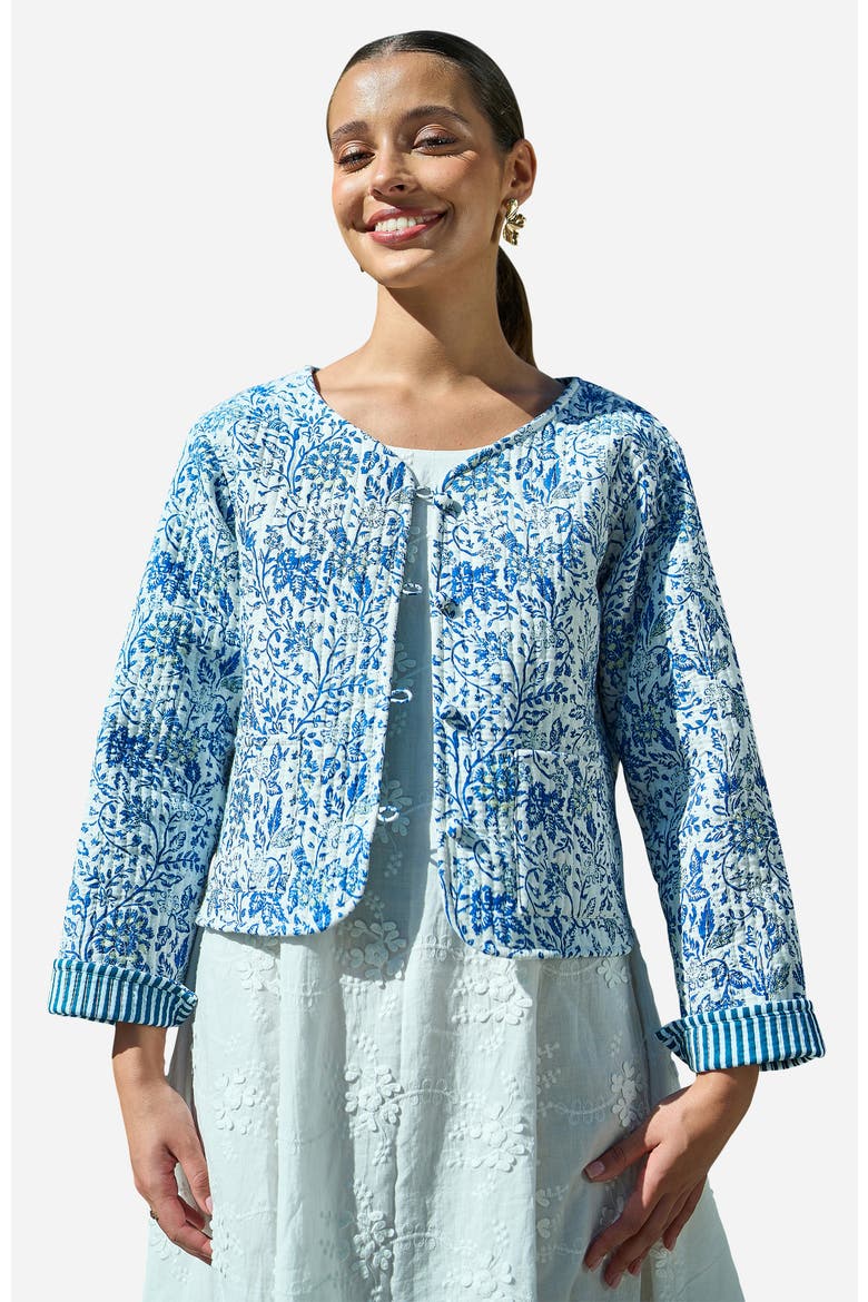 Reversible Cotton Quilted Jacket, Main, color, Blue