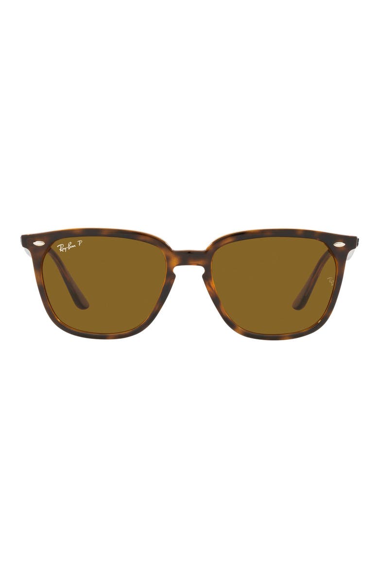 55mm Square Polarized Sunglasses, Main, color, HAVANA
