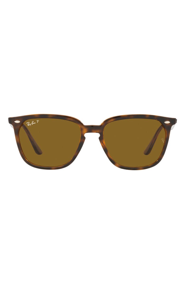 Ray-Ban 55mm Square Polarized Sunglasses, Main, color, Havana