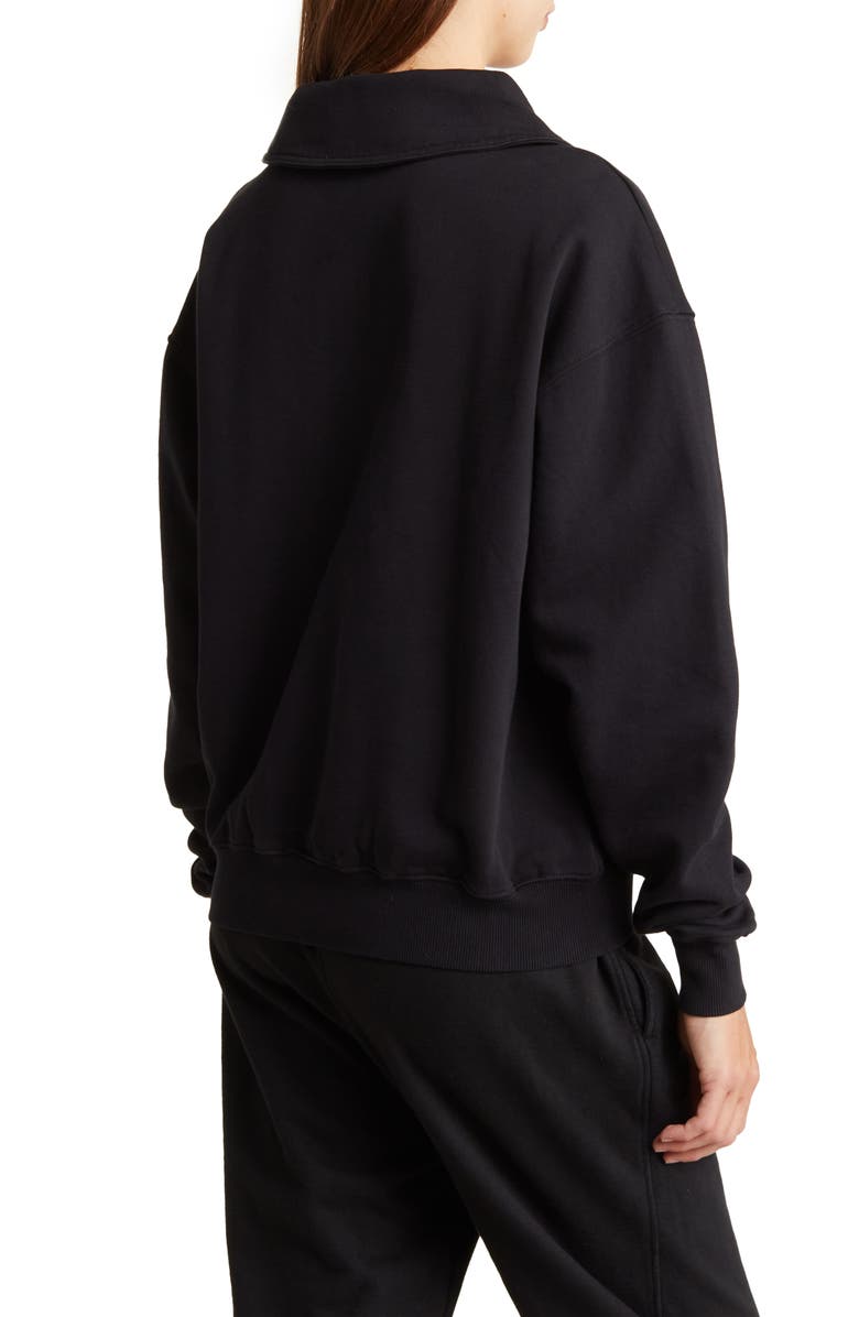 Good American Nautical Half Zip Fleece Sweatshirt, Alternate, color, 