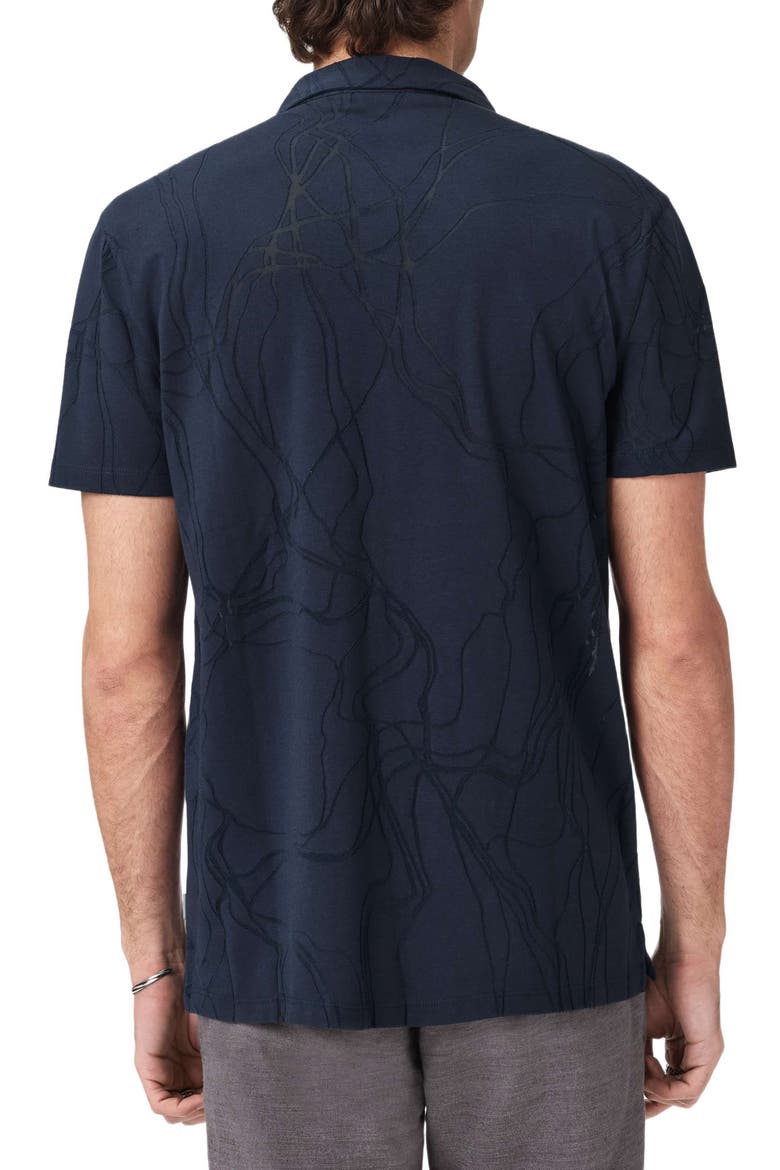 Elio Tangled Burnout Short Sleeve Button-Up Shirt, Alternate, color, NAVY