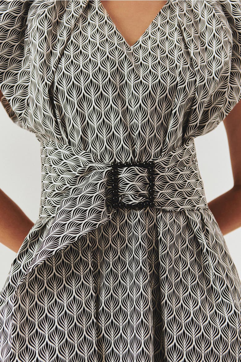 Hanna Midi Dress, Alternate, color, BLACK-WHITE