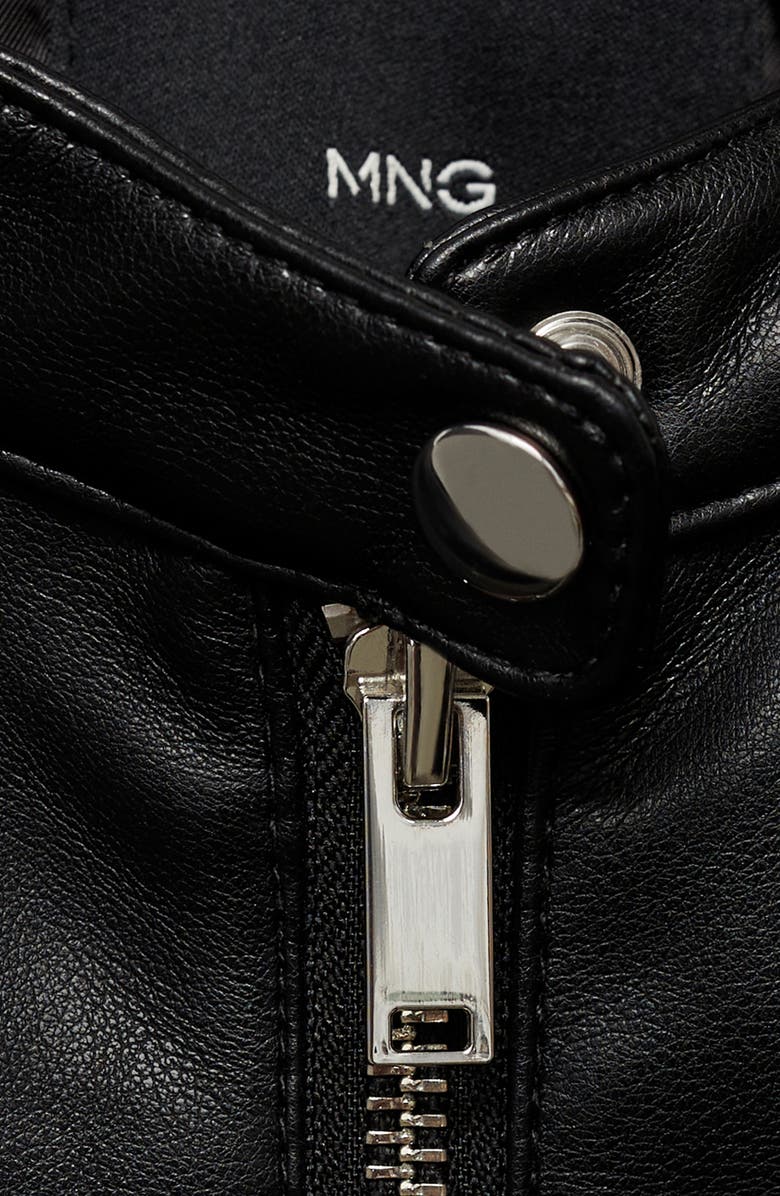 MANGO Faux Leather Biker Jacket, Alternate, color, 