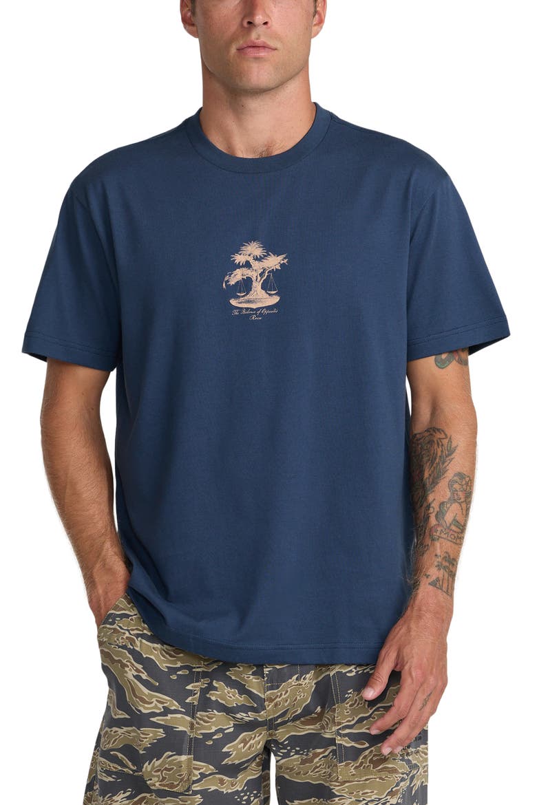 Balance Tree Graphic T-Shirt, Main, color, MOODY BLUE