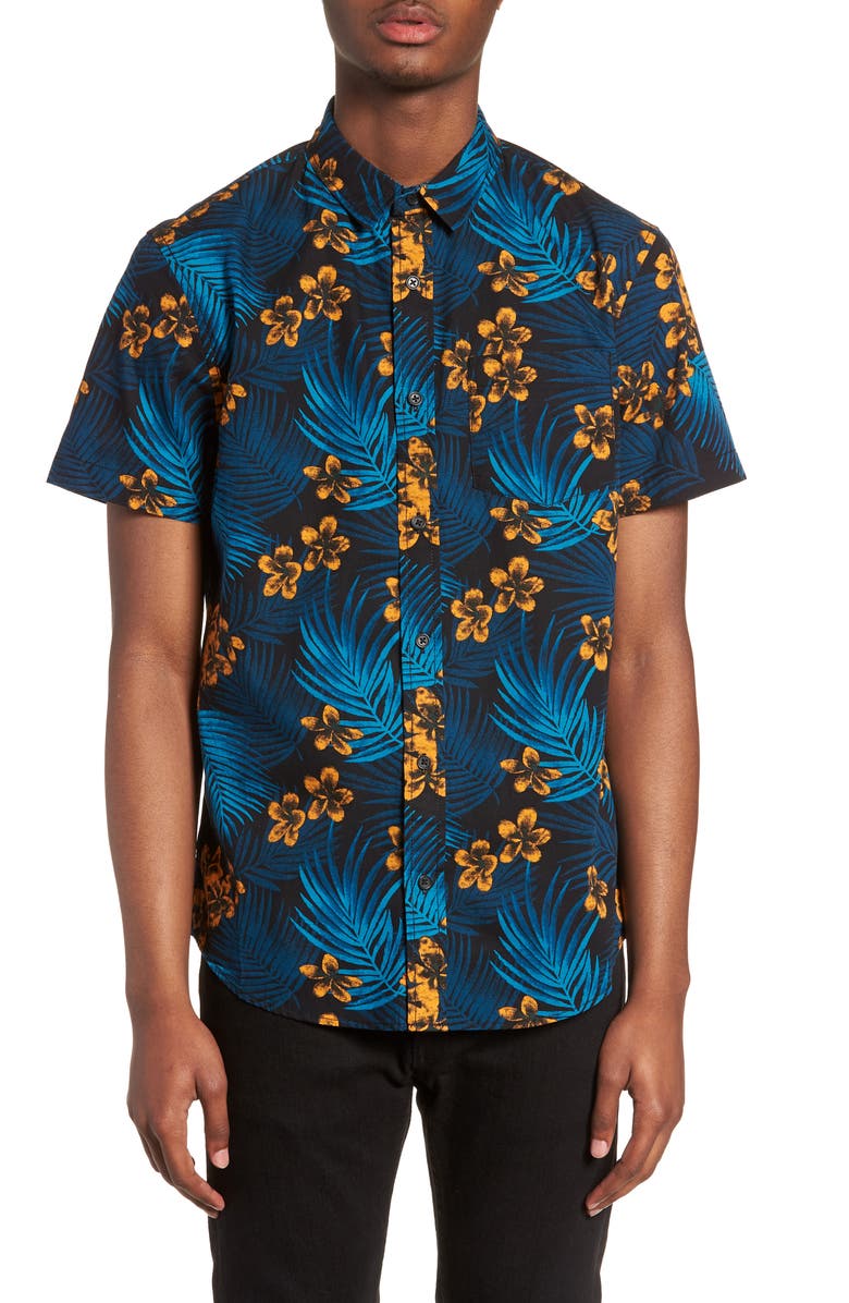 The Rail Short Sleeve Print Poplin Shirt, Main, color,
