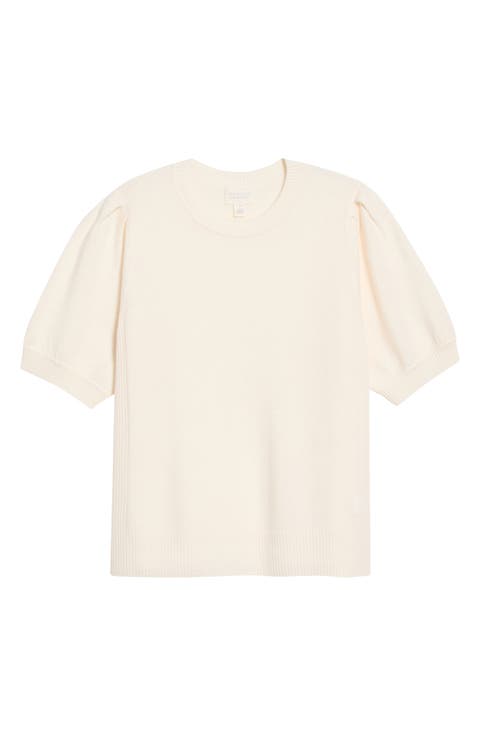 Puff Sleeve Wool & Cashmere Sweater