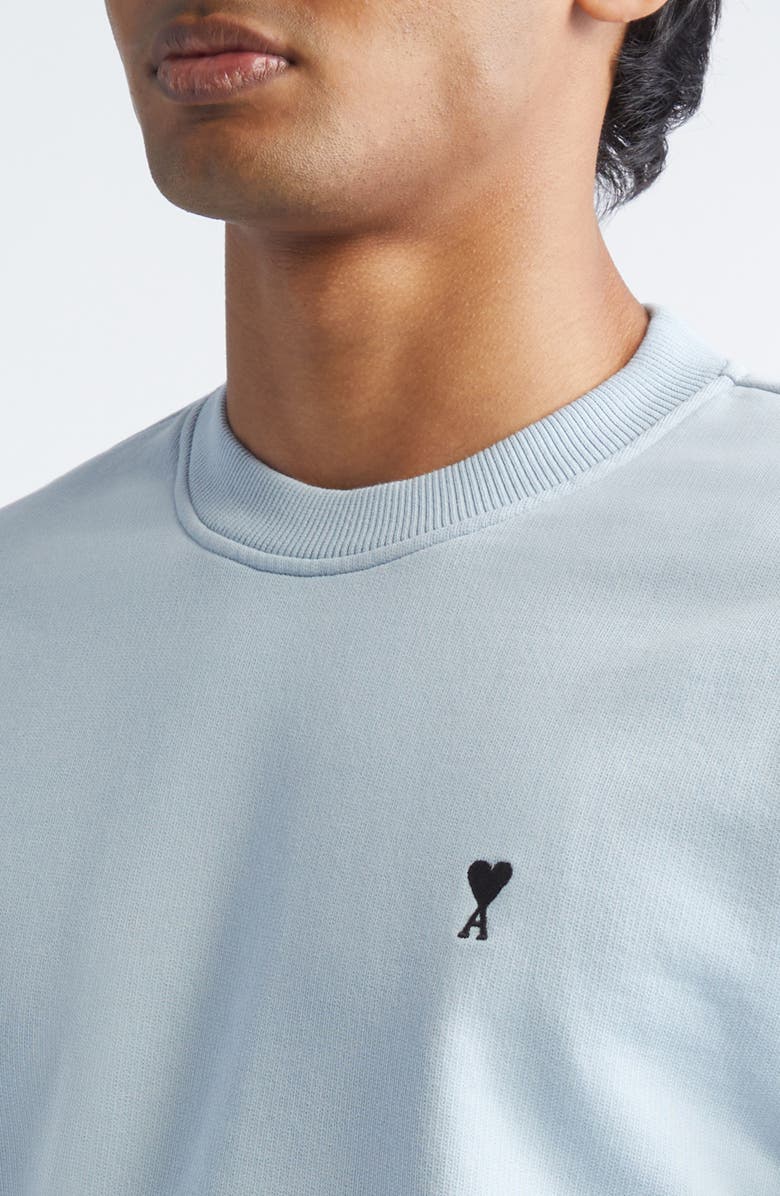 AMI PARIS Molleton Ami de Coeur Sweatshirt, Alternate, color, Sky