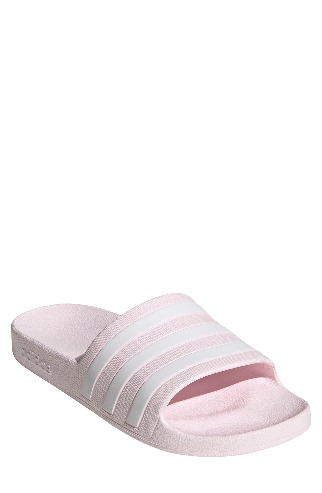 adidas Adilette Aqua Slide Sandal, Main, color, Almost Pink/White