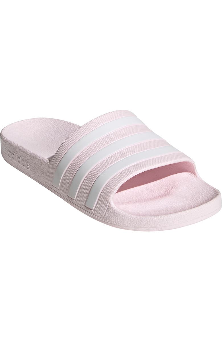 adidas Adilette Aqua Slide Sandal, Main, color, Almost Pink/White