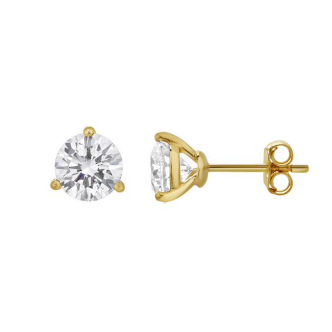 Ellipse 2 Ct TW Lab Grown Round Diamond Studs Martini 14K Gold Earrings