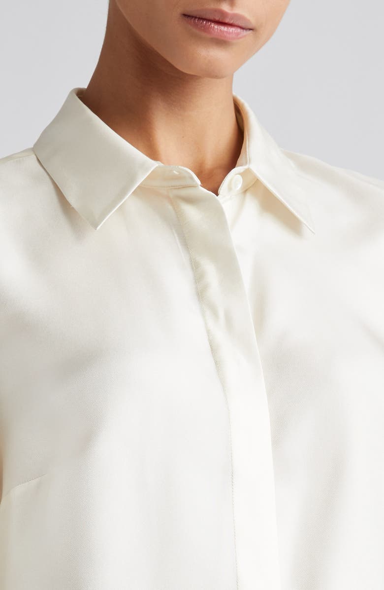 PARTOW Lara Silk Button-Up Top, Alternate, color, Ivory