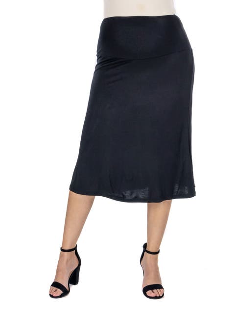 Maternity A-Line Elastic Waist Knee Length Skirt