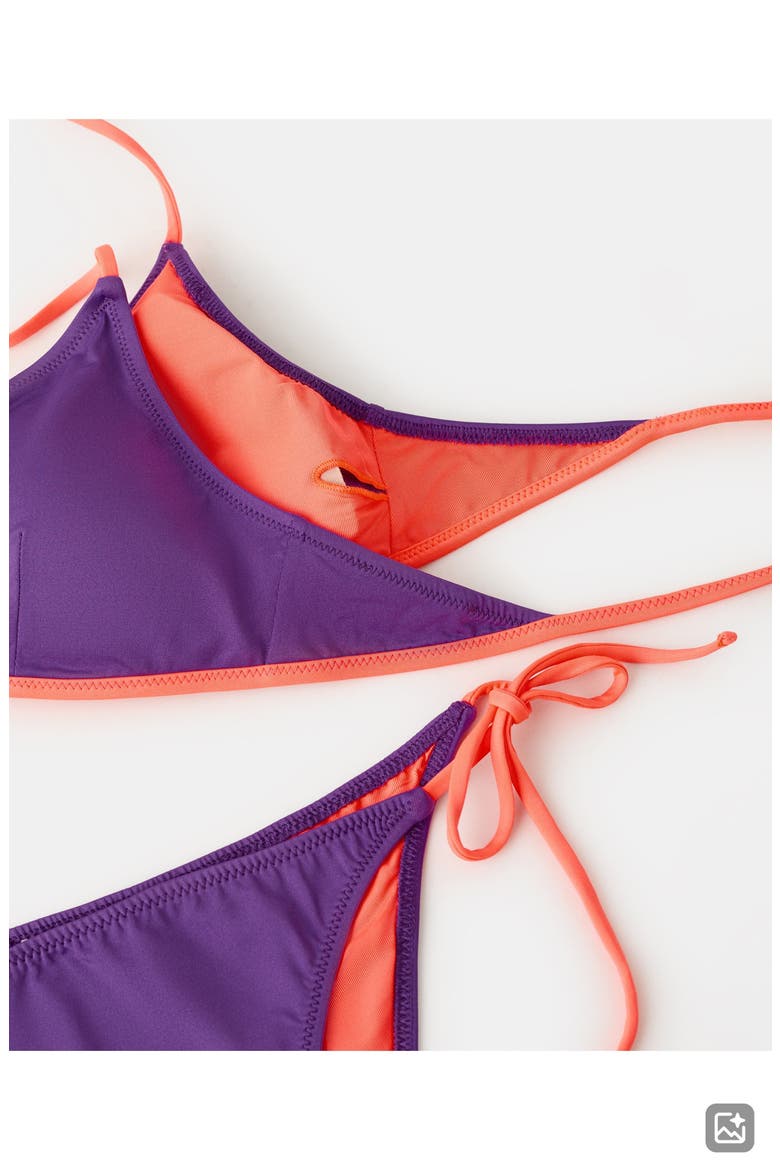 Two-Tone Two-Piece Swimsuit, Alternate, color, PURPLE