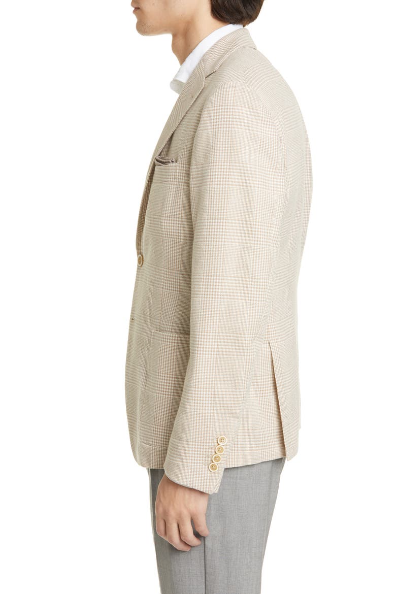 Trim Fit Tonal Plaid Sport Coat, Alternate, color, SAND