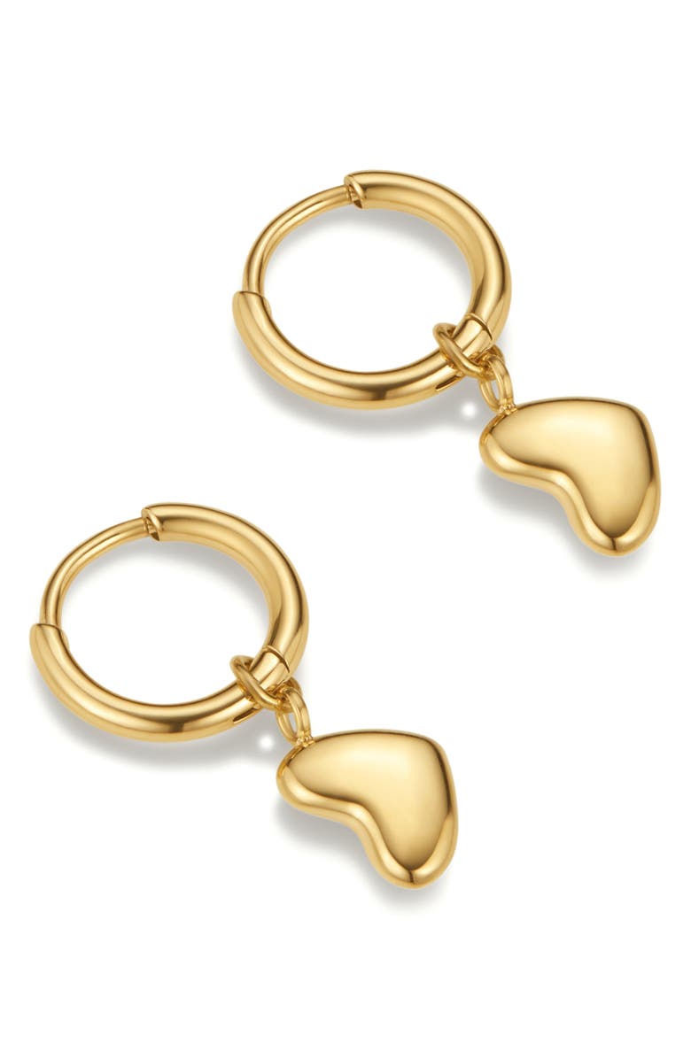D.LOUISE Bubble Heart Huggie Hoop Drop Earrings, Alternate, color, Gold