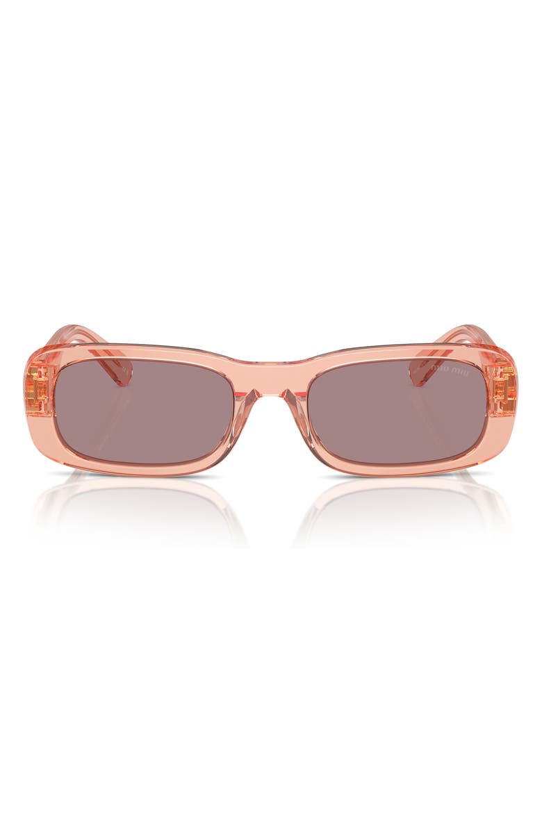 Miu Miu 53mm Rectangular Sunglasses, Alternate, color, Purple