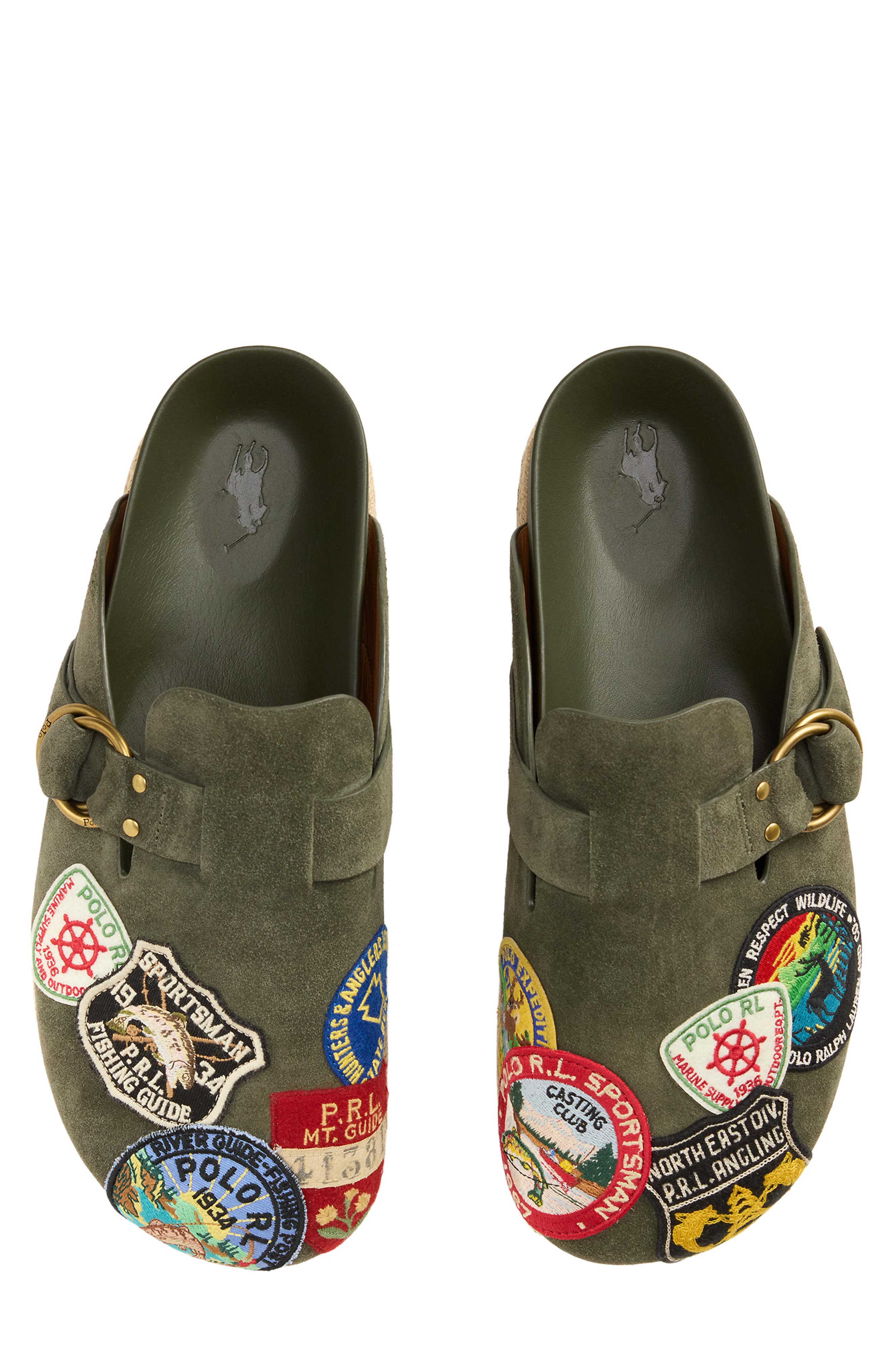 Turbach Logo Patch Clog, Alternate, color, ESTATE OLIVE/ PATCHES