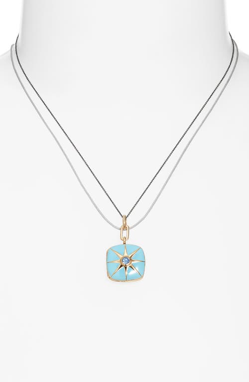 Monica Rich Kosann Enamel Vermeil Cushion Locket Necklace In Multi