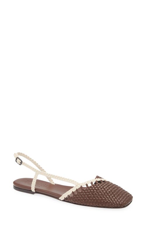 Hereu Woven Asymmetrical Sandal In Cocoa/ivory
