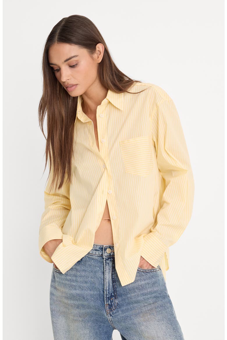 Boxy Stripe Cotton Poplin Blend Button-Up Shirt, Alternate, color, BUTTERBEAM STRIPE