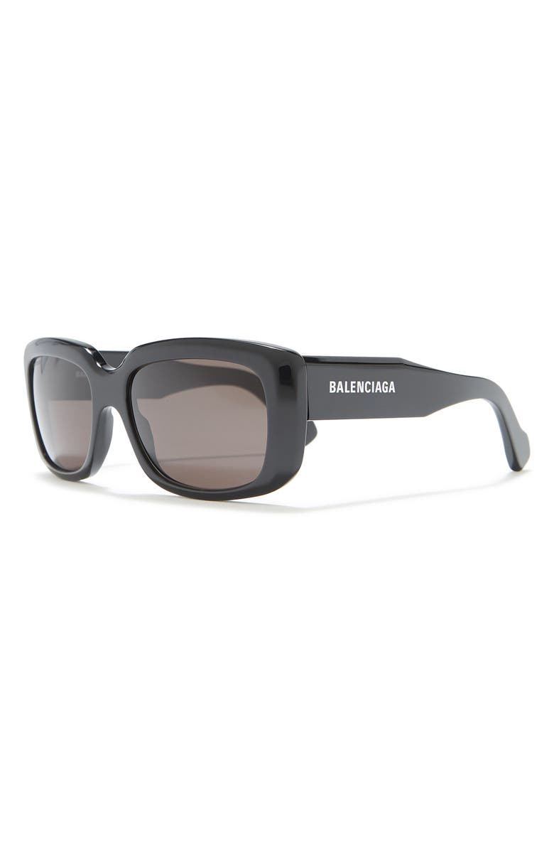 Balenciaga 56mm Core Square Sunglasses, Alternate, color, Black Black Grey