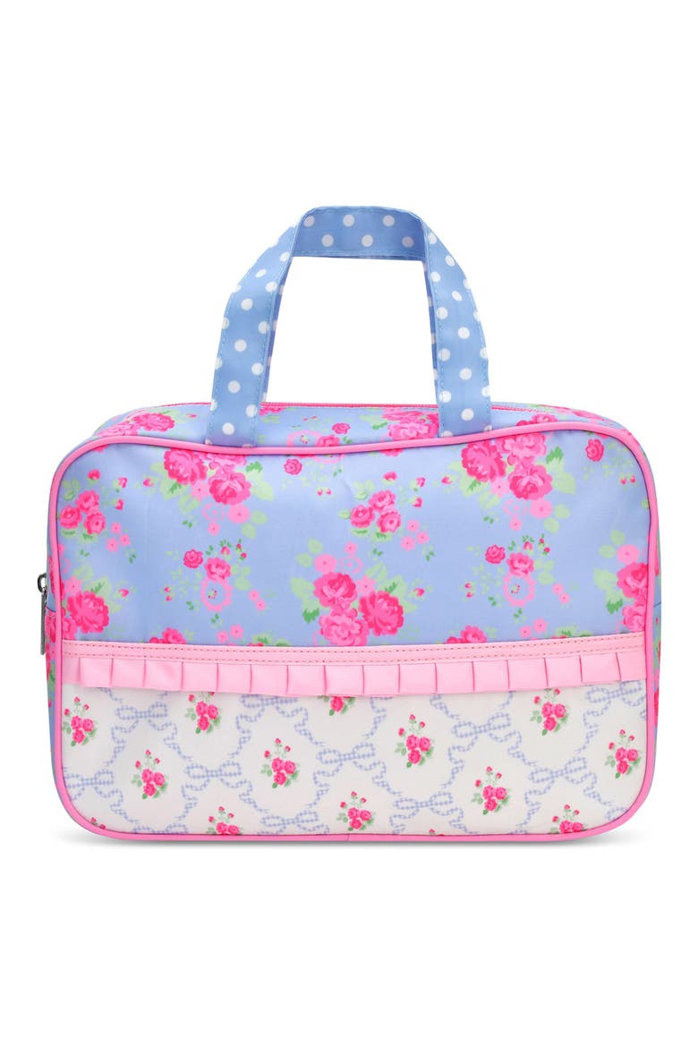 Kids' Ditsy Large Cosmetic Bag, Main, color, BLUE MULTI
